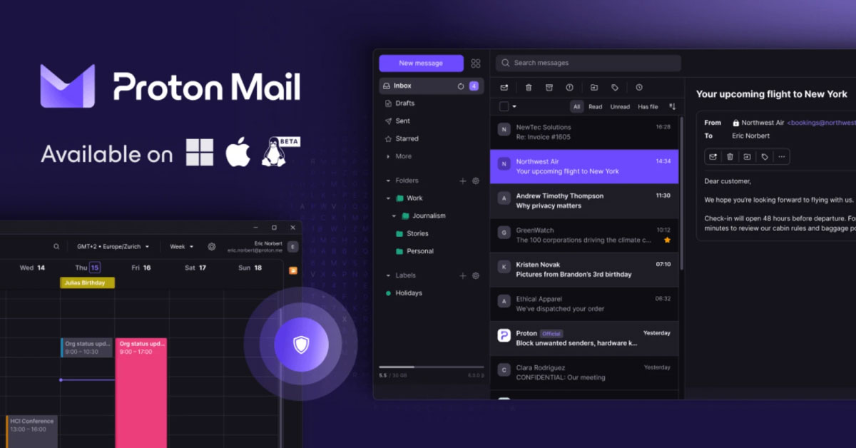 Proton Mail: Новое настольное приложение